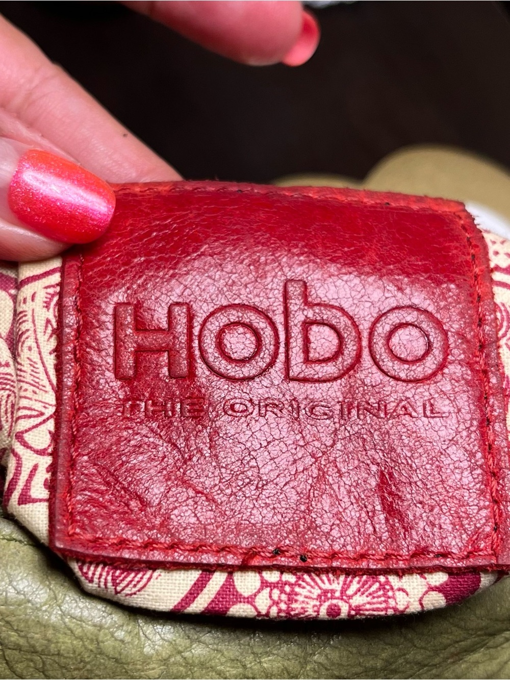 Hobo the Original Becka Crossbody Green Leaf Top Grain leather Pre loved . - Picture 7 of 13